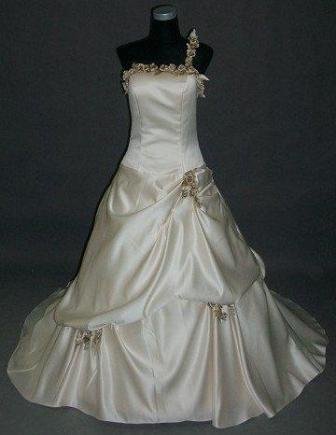 light champagne with caramel gown